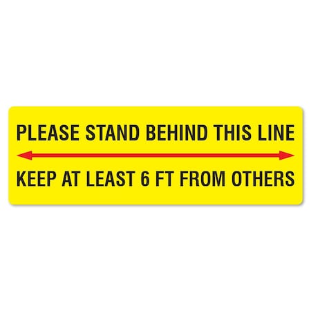 Stand Behind This Line 6ft From Others Non-Slip Floor Graphic, 3PK